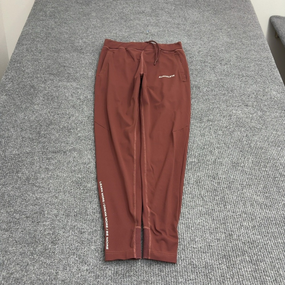 Alphalete Joggers Mens 30x29 Rust Red Performance Tapered Athletic Gym Style